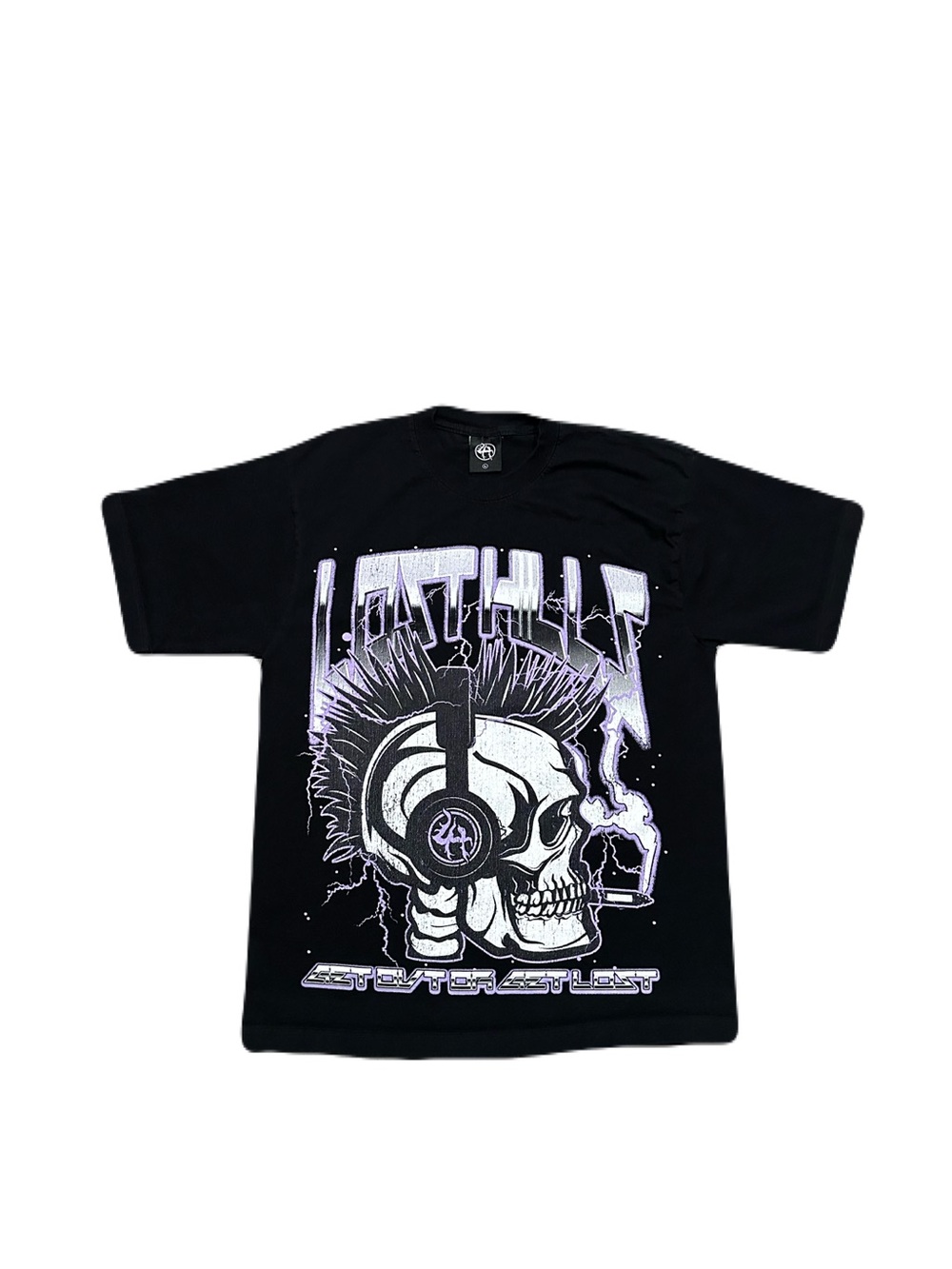 Lost Hills Shirt Black Skull Get Out Or Get Lost Graphic Tee Made USA Streetwear